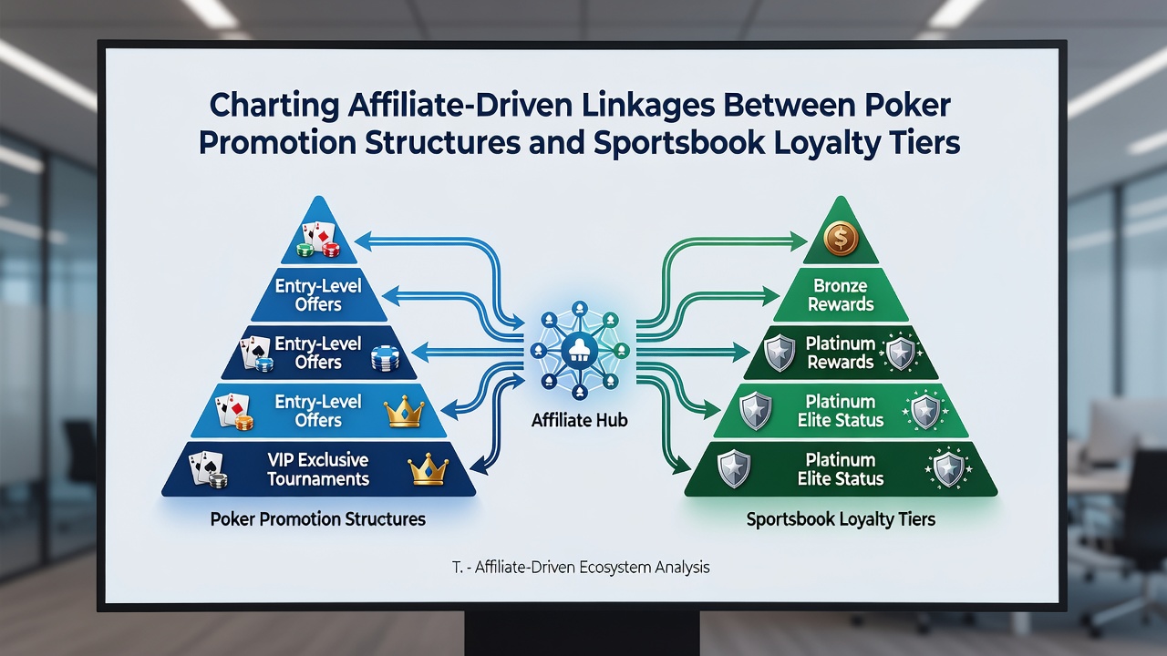 Screenshot of affiliate dashboard displaying linked poker and sportsbook reward metrics
