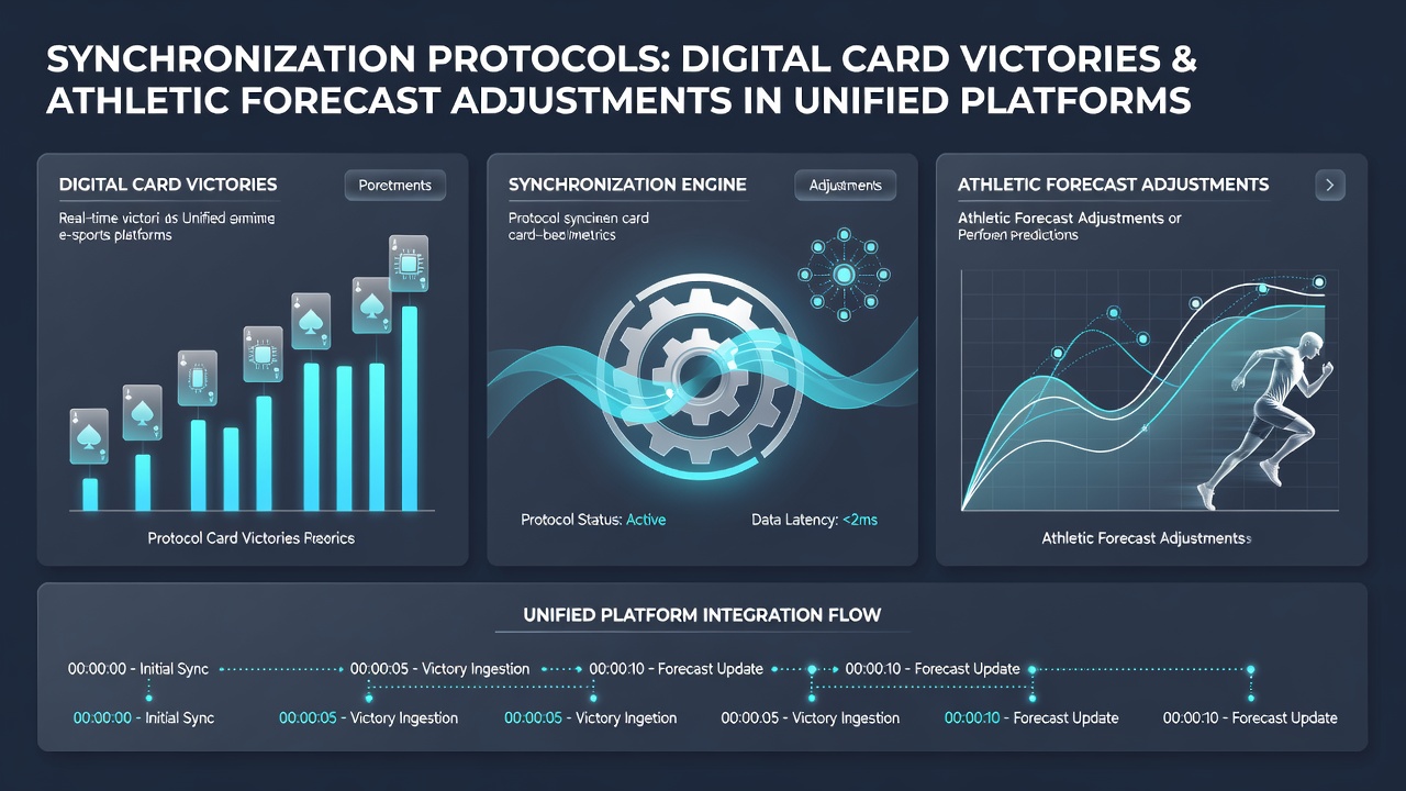 Digital interface showing synchronized card game results and sports forecast adjustments in a unified betting platform dashboard