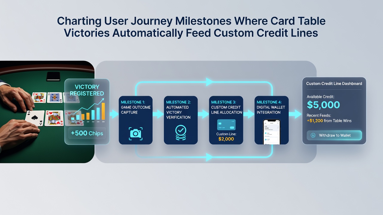 Diagram showing automated data flow from poker results into athletic event credit lines