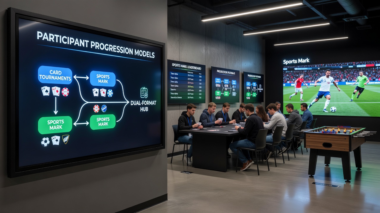 Player dashboard illustrating progression from poker results to sports wagering credits