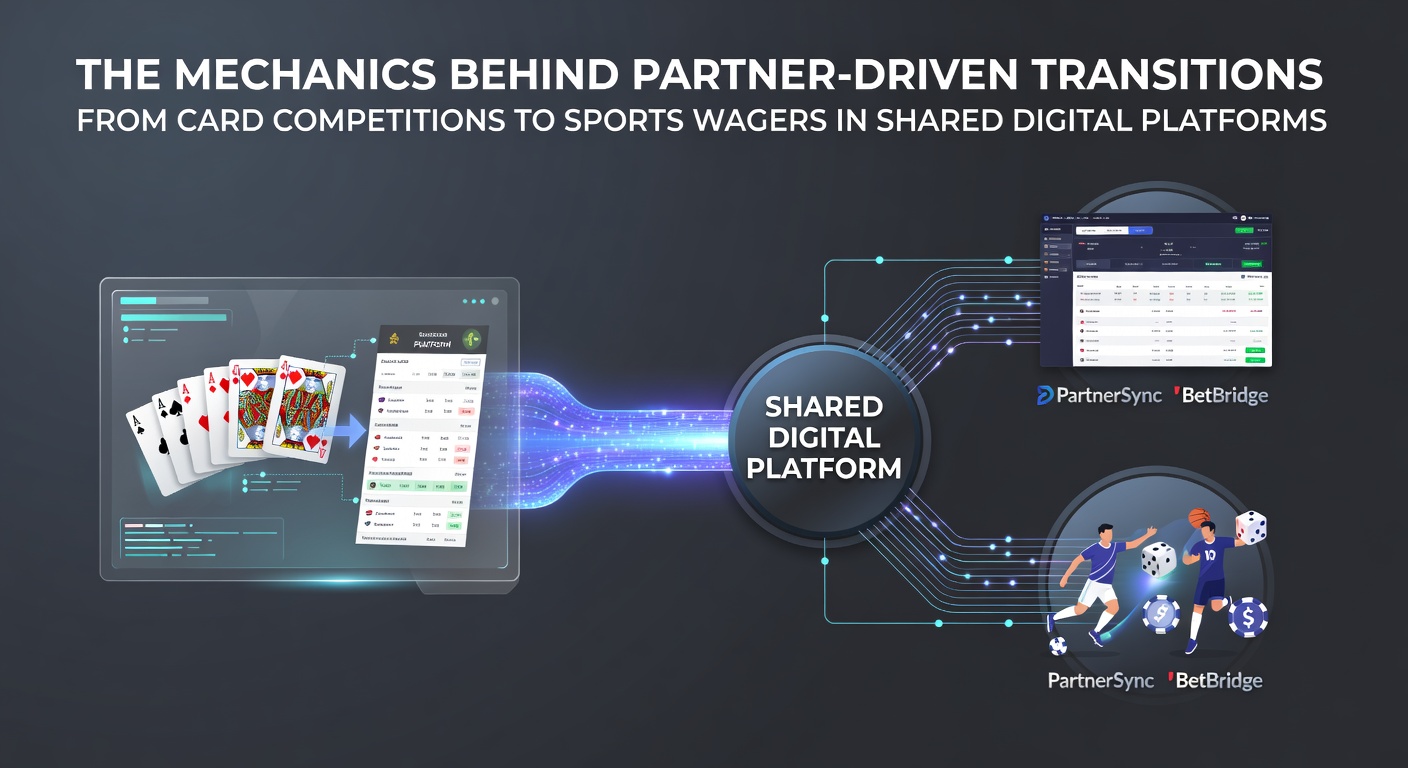 Digital interface showing seamless transition from poker tournament lobby to sports betting dashboard on a shared platform