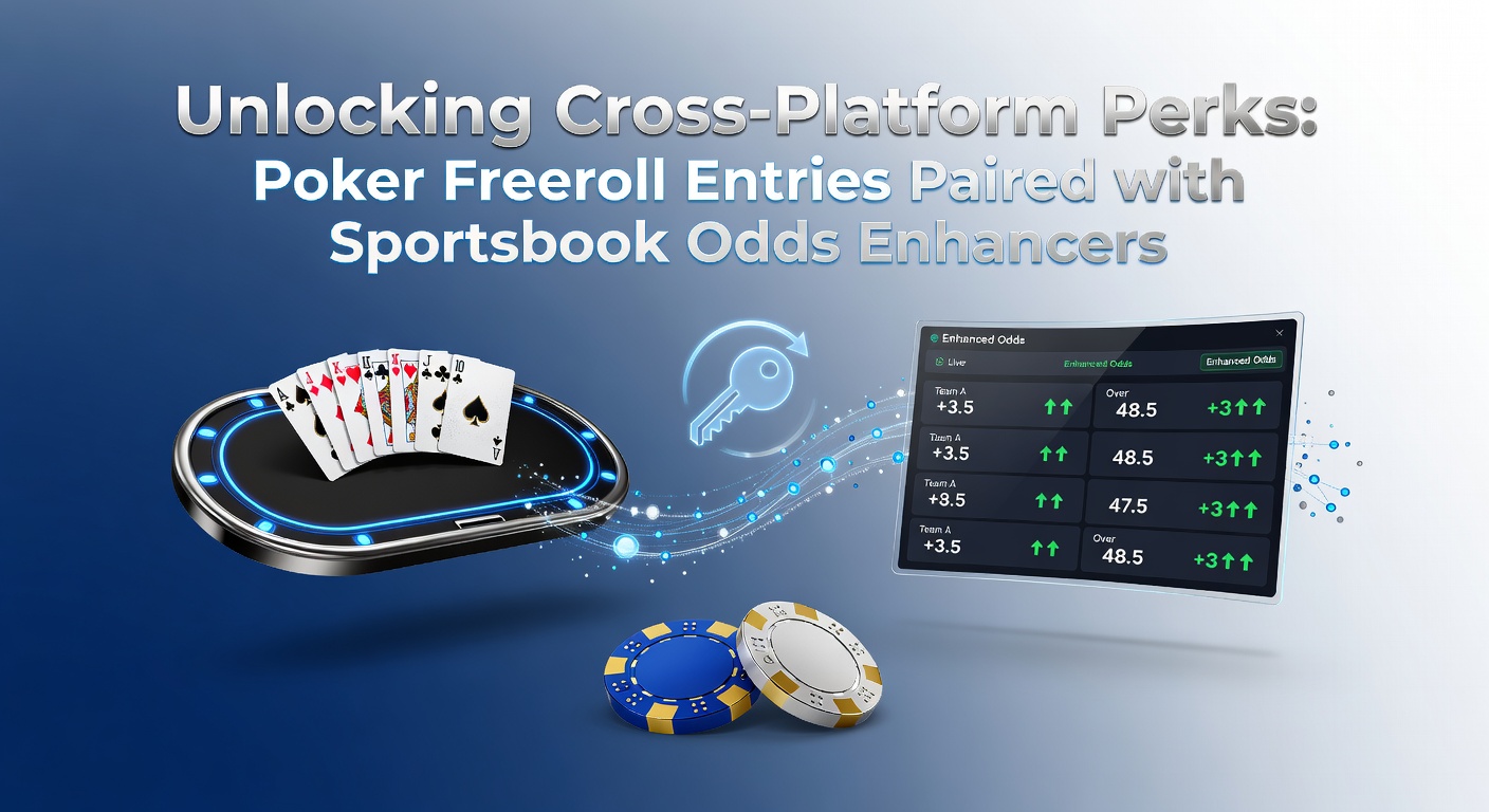 Digital graphic showing poker cards merging with sports betting odds charts, symbolizing cross-platform promotions